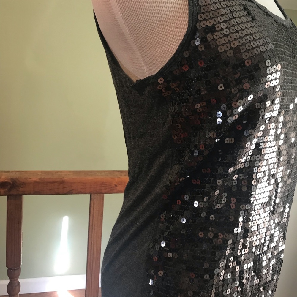 Michael Kors sequin tank top in dark grey - Picture 3 of 5